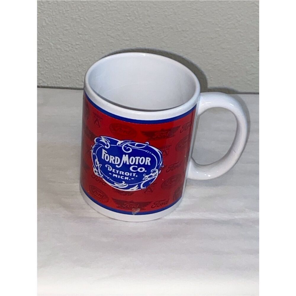Vintage Collectable Ford Motor Co. Red Ceramic Coffee Mug